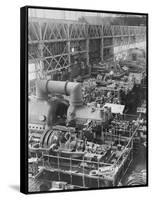 Steam Turbines Being Assembled-null-Framed Stretched Canvas