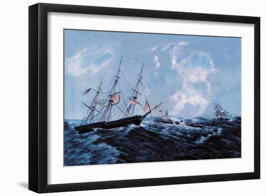 Steam Wreck-Currier & Ives-Framed Premium Giclee Print