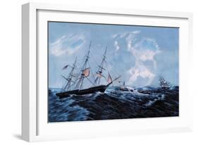 Steam Wreck-Currier & Ives-Framed Premium Giclee Print