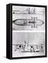 Steamboat and Submarine Plans-Robert Fulton-Framed Stretched Canvas