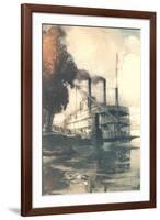 Steamboat at Dock-null-Framed Art Print