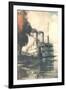Steamboat at Dock-null-Framed Art Print