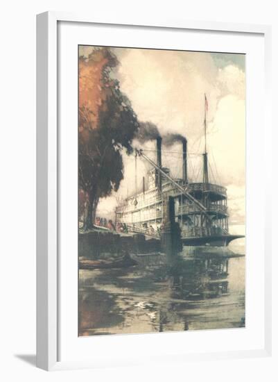 Steamboat at Dock-null-Framed Art Print