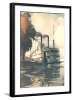 Steamboat at Dock-null-Framed Art Print