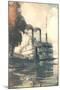 Steamboat at Dock-null-Mounted Art Print