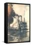 Steamboat at Dock-null-Framed Stretched Canvas
