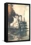 Steamboat at Dock-null-Framed Stretched Canvas