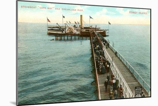 Steamboat at Dreamland Pier, Coney Island, New York City-null-Mounted Art Print