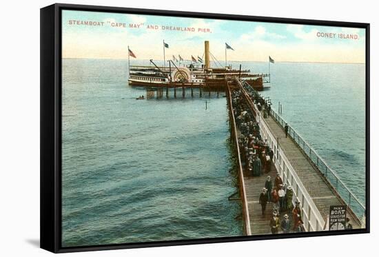 Steamboat at Dreamland Pier, Coney Island, New York City-null-Framed Stretched Canvas