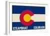 Steamboat, Colorado - Colorado State Flag-Lantern Press-Framed Art Print