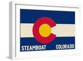 Steamboat, Colorado - Colorado State Flag-Lantern Press-Framed Art Print