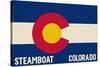 Steamboat, Colorado - Colorado State Flag-Lantern Press-Stretched Canvas