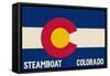 Steamboat, Colorado - Colorado State Flag-Lantern Press-Framed Stretched Canvas