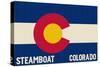 Steamboat, Colorado - Colorado State Flag-Lantern Press-Stretched Canvas