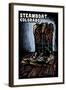 Steamboat, Colorado - Cowboy Boots - Scratchboard-Lantern Press-Framed Art Print