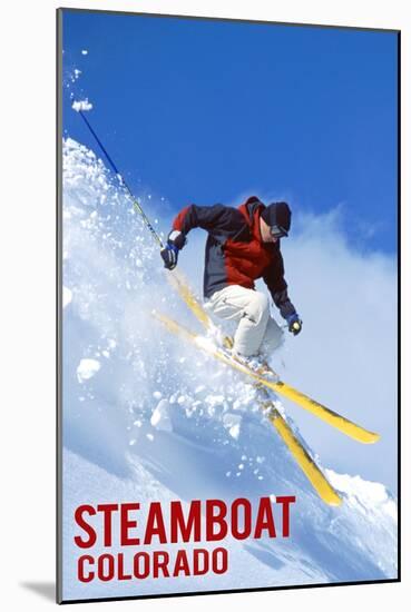 Steamboat, Colorado - Skier-Lantern Press-Mounted Art Print