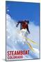 Steamboat, Colorado - Skier-Lantern Press-Mounted Art Print