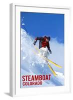 Steamboat, Colorado - Skier-Lantern Press-Framed Art Print