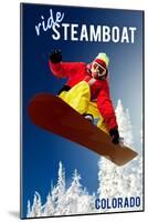 Steamboat, Colorado - Snowboarder-Lantern Press-Mounted Art Print
