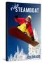 Steamboat, Colorado - Snowboarder-Lantern Press-Stretched Canvas