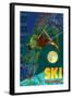 Steamboat, Colorado - Timelapse Skier-Lantern Press-Framed Art Print