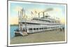 Steamboat Docked at Quincy, Illinois-null-Mounted Art Print