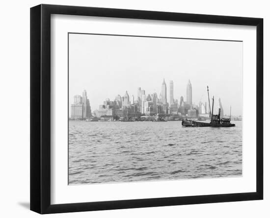Steamboat in New York Harbor-null-Framed Premium Photographic Print