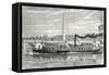 Steamboat Intended to Serve as a Ferry Service on the Seine During the Universal Exposition 1867 (M-null-Framed Stretched Canvas