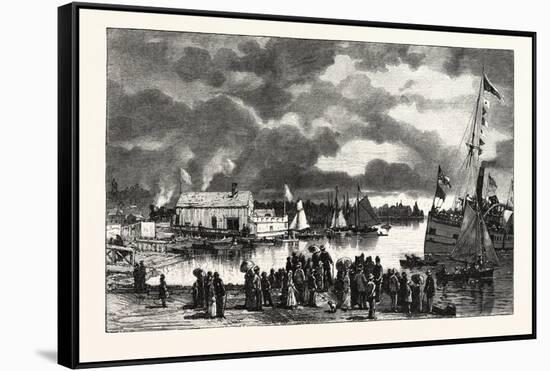 Steamboat Landing, Orillia, Canada, Nineteenth Century-null-Framed Stretched Canvas