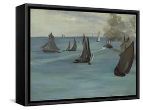 Steamboat Leaving Boulogne, 1864-Edouard Manet-Framed Stretched Canvas