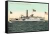 Steamboat on Lake Champlain-null-Framed Stretched Canvas