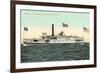 Steamboat on Lake Champlain-null-Framed Art Print