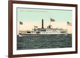 Steamboat on Lake Champlain-null-Framed Art Print