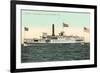 Steamboat on Lake Champlain-null-Framed Art Print