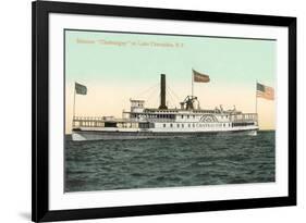 Steamboat on Lake Champlain-null-Framed Art Print
