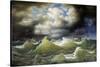 Steamboat on Stormy Water-Johan Knutson-Stretched Canvas