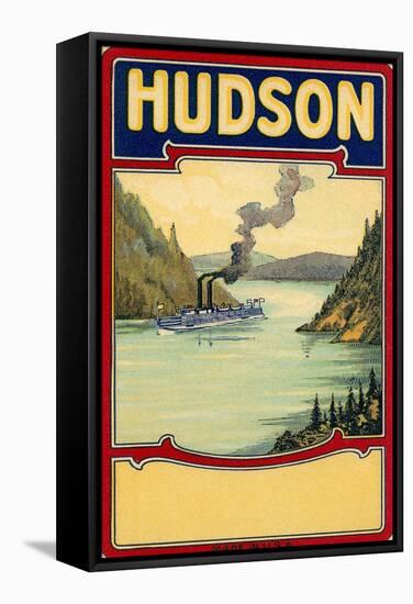 Steamboat on the Hudson River-null-Framed Stretched Canvas