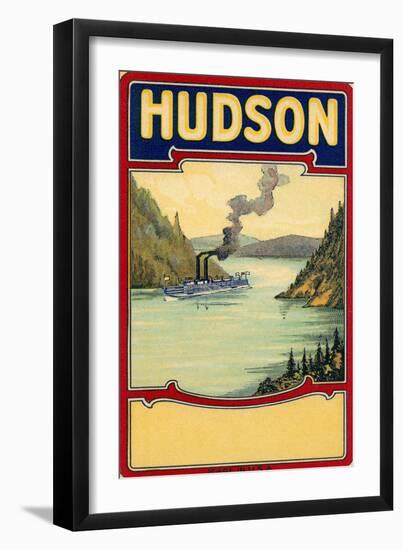 Steamboat on the Hudson River-null-Framed Art Print