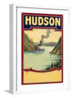 Steamboat on the Hudson River-null-Framed Art Print