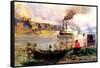 Steamboat on the Ohio, C.1900-Thomas Pollock Anschutz-Framed Stretched Canvas