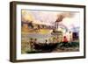 Steamboat on the Ohio, C.1900-Thomas Pollock Anschutz-Framed Giclee Print