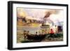 Steamboat on the Ohio, C.1900-Thomas Pollock Anschutz-Framed Giclee Print