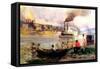 Steamboat on the Ohio, C.1900-Thomas Pollock Anschutz-Framed Stretched Canvas