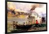 Steamboat on the Ohio, C.1900-Thomas Pollock Anschutz-Framed Giclee Print