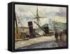 Steamboat, Rouen, Bateau a Vapeur, Rouen, 1883-Camille Pissarro-Framed Stretched Canvas