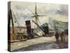 Steamboat, Rouen, Bateau a Vapeur, Rouen, 1883-Camille Pissarro-Stretched Canvas