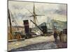 Steamboat, Rouen, Bateau a Vapeur, Rouen, 1883-Camille Pissarro-Mounted Giclee Print