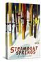 Steamboat Springs, CO - Colorful Skis-Lantern Press-Stretched Canvas