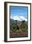 Steamboat Springs, CO - Mountain Bike-Lantern Press-Framed Art Print
