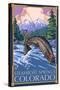 Steamboat Springs, Colorado, Angler Fisherman-Lantern Press-Stretched Canvas